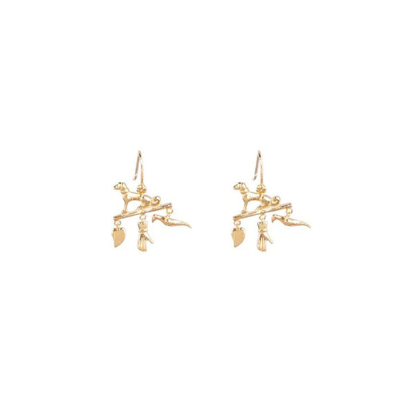 Retro Geometric Animal Earrings