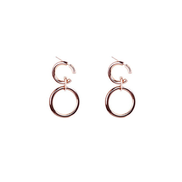 Rose Gold Deconstructed Geometric Earrings