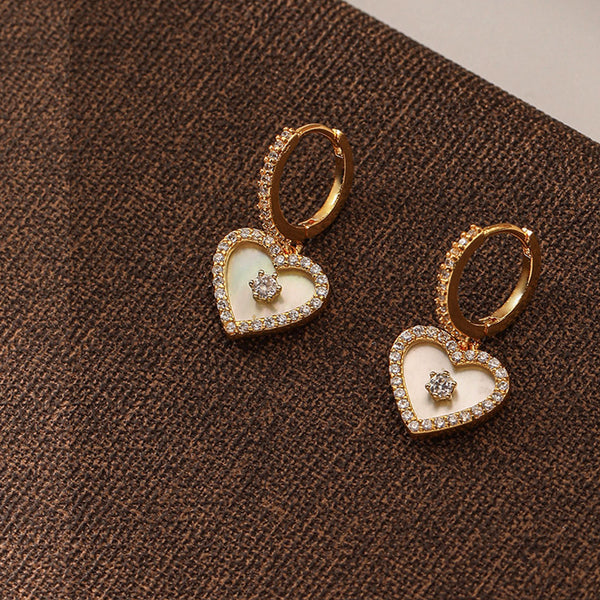 Minimalist Heart Shell Earrings