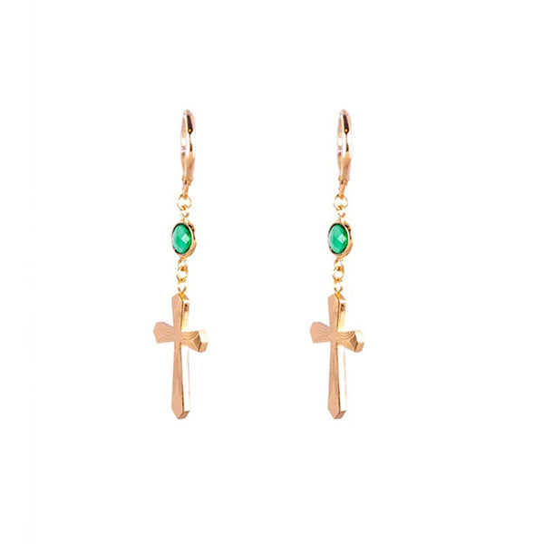 Cross Pointing The Way Earrings