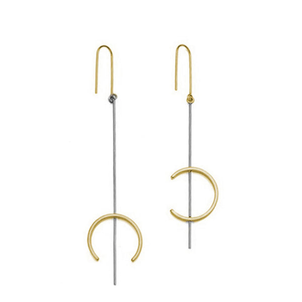 Simple Hanging C Earrings