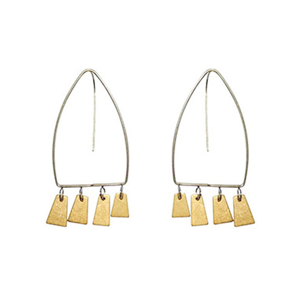 Geometric Metal Fringe Earrings