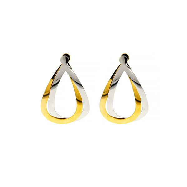 Two-Tone Crossover Earrings