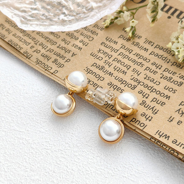 Vintage Minimalist Pearl Stud Earrings