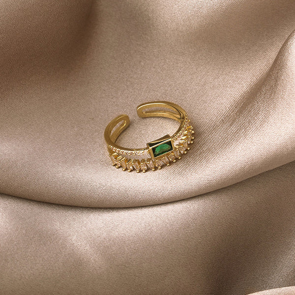 Layered Green Crystal Ring