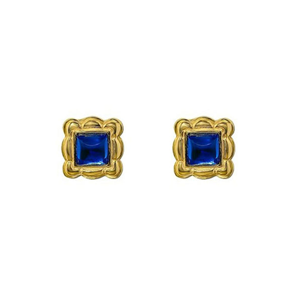 Klein Blue Rhinestone Earrings