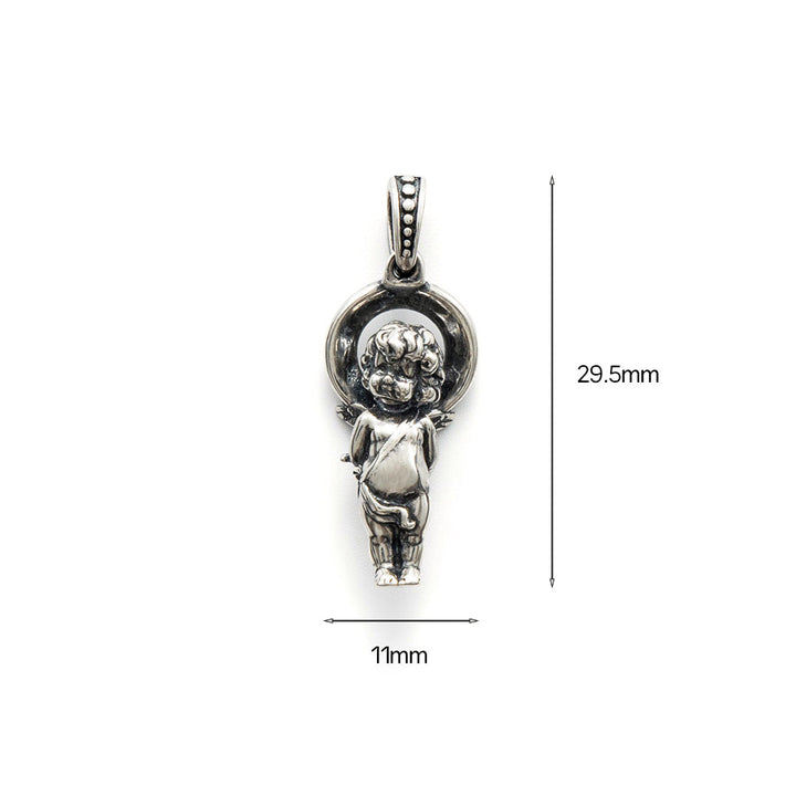 Cupid Without Arrows necklace charm-pendant-Antique-Cupid-jewelry-size-Shesamore