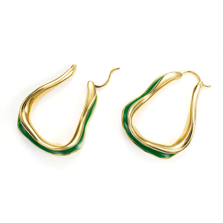 Elf's Rhapsody irregular circle earrings-Copper+18k Yellow Gold-Shesamore jewelry