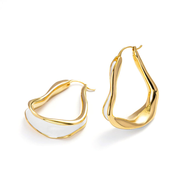 Elf's Wings irregular circle earrings-Copper+18k Yellow Gold Vermeil -Shesamore jewelry