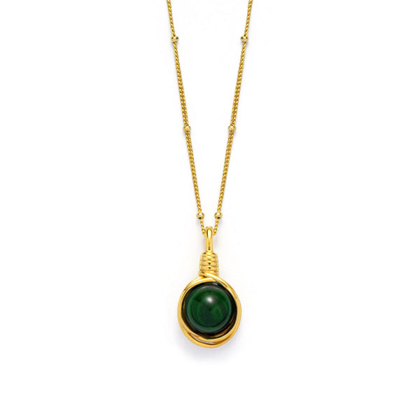 Mystical Eye gemstone necklace-18k Yellow Gold Vermeil+Cubic Zirconia-Gemstones-Shesamore jewelry