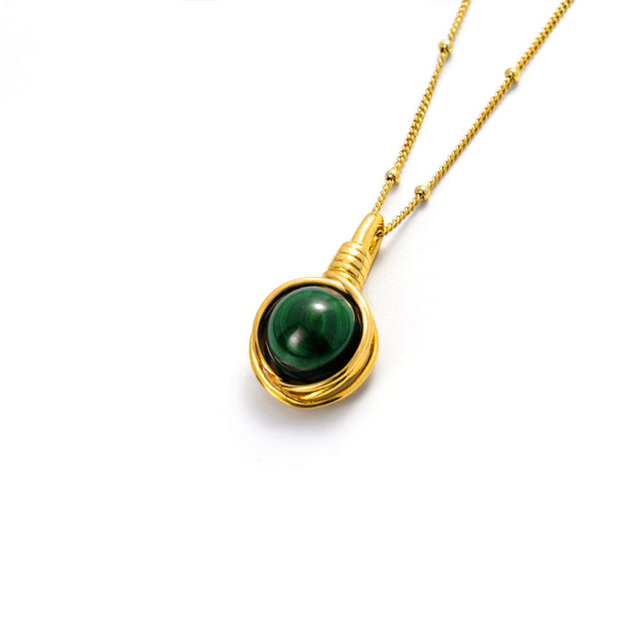 Mystical Eye gemstone necklace-18k Yellow Gold Vermeil+Cubic Zirconia-Gemstones-Shesamore jewelry