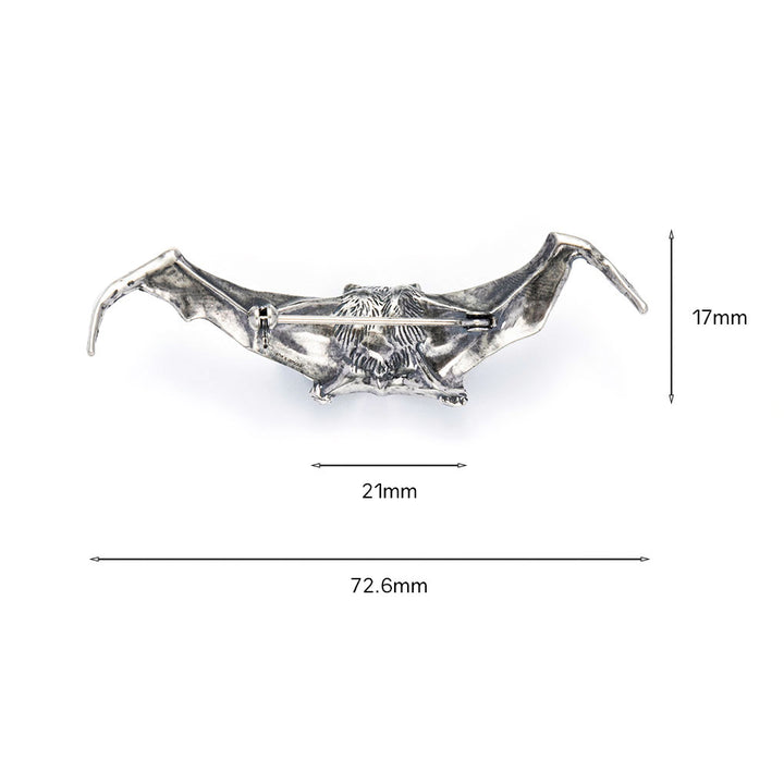 Rebirth bat Brooch-Silver-plated-backside-Shesamore jewelry