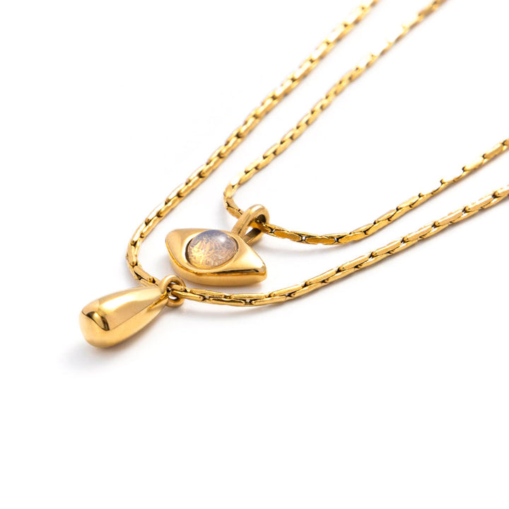 The Divine Eye gold layered necklace-Gold Vermeil-Shesamore jewelry   