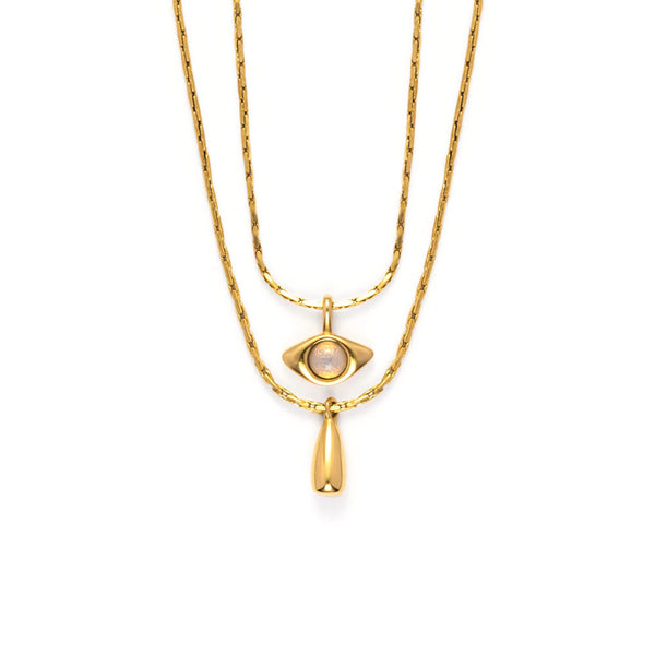 The Divine Eye gold layered necklace-Gold Vermeil-Shesamore jewelry   