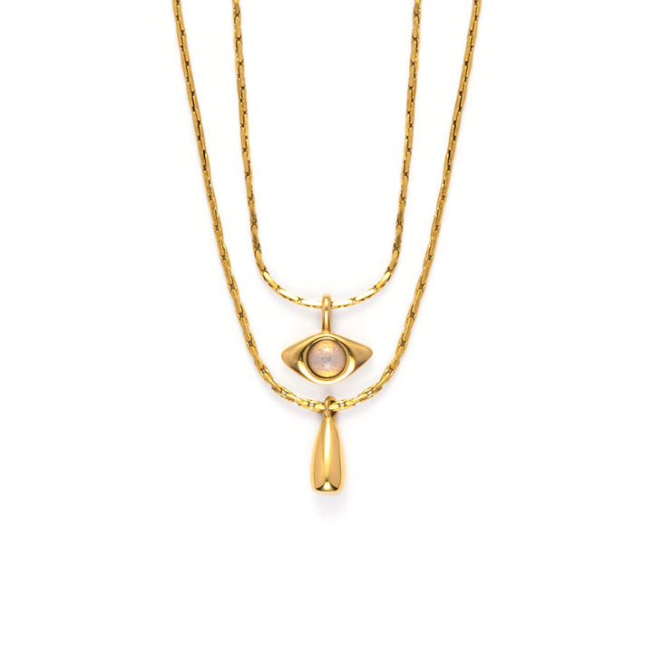 The Divine Eye gold layered necklace-Gold Vermeil-Shesamore jewelry   