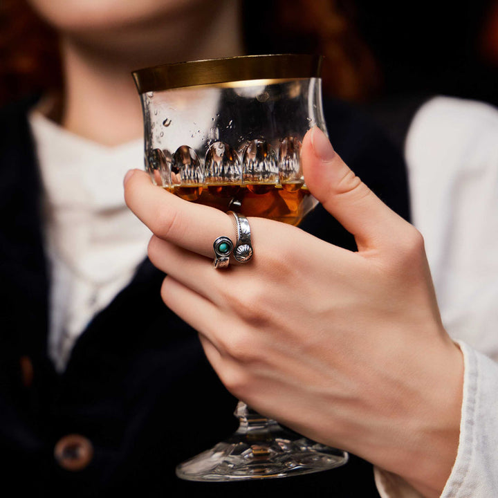 man wearing The Eye of Truth sliver ring-Silver-Shesamore jewelry   