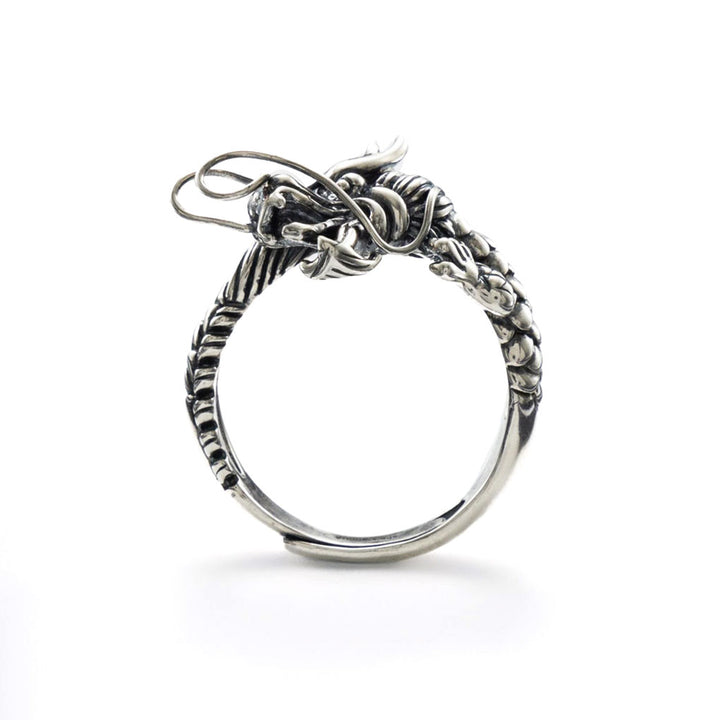 The Qi of the Dragon sliver ring-Silver-ring-Shesamore jewelry -Dragon ring