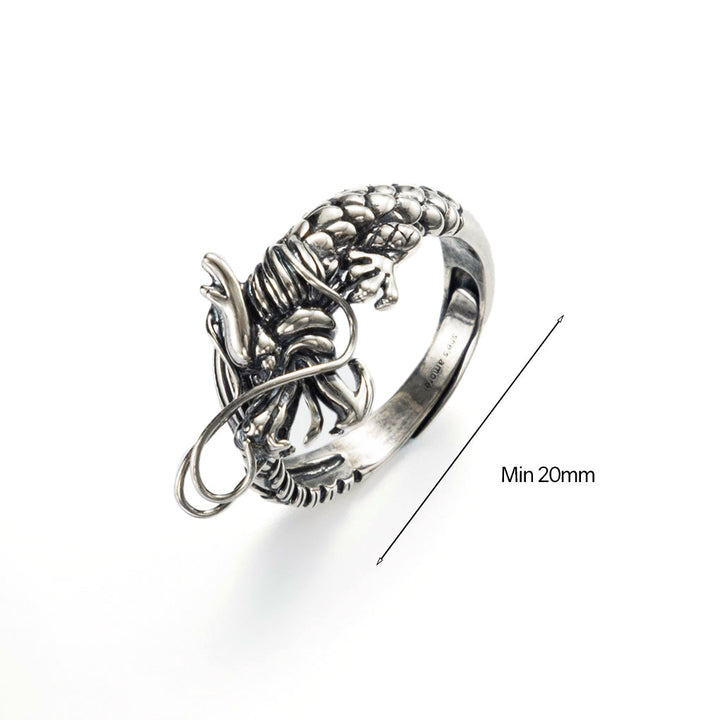 The Qi of the Dragon sliver ring-Silver-ring-Shesamore jewelry -Dragon ring-size