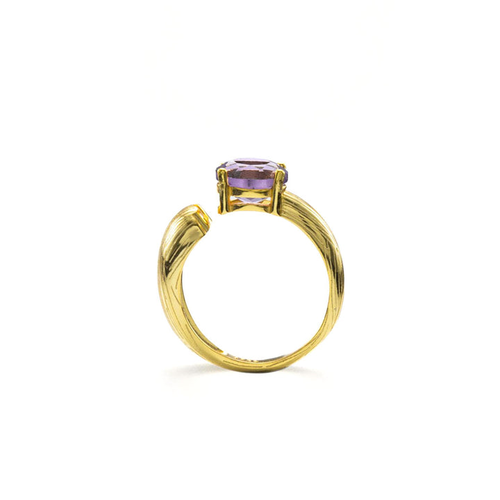 The Sigh of the Wine God stone ring-Gemstones-Gold Vermeil-gold ring-Cubic Zirconia