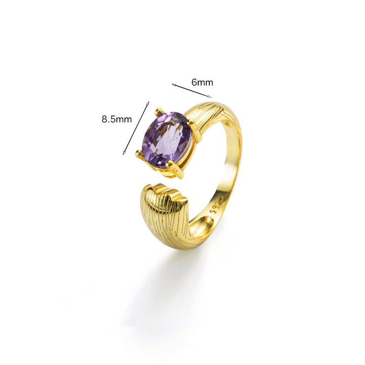 The Sigh of the Wine God stone ring-size-Gemstones-Gold Vermeil-gold ring-Cubic Zirconia