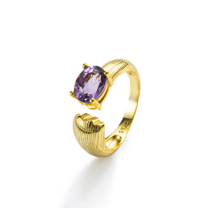 The Sigh of the Wine God stone ring-Gemstones-Gold Vermeil-gold ring-Cubic Zirconia