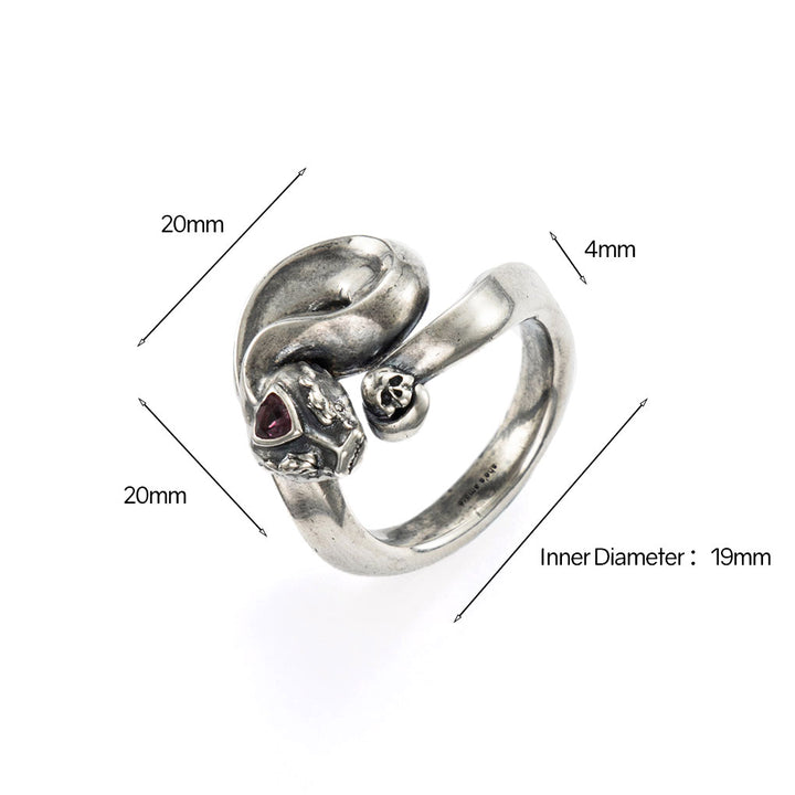 The Staff of the Gods sliver ring-snake ring-sliver ring- jewelry -Shesamore