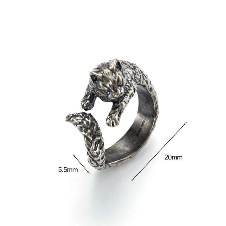 The Sun God's Cat sliver ring-Antique-cat ring-sliver ring-jewelry-Shesamore