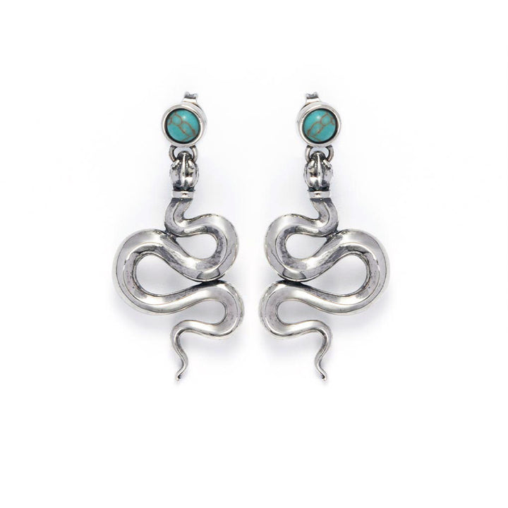 The Symbol of Wadjet snake earrings Antique Wadjet jewelry Shesamore front view